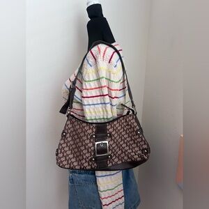Y2K Brown Monogram Buckle Shoulder Bag